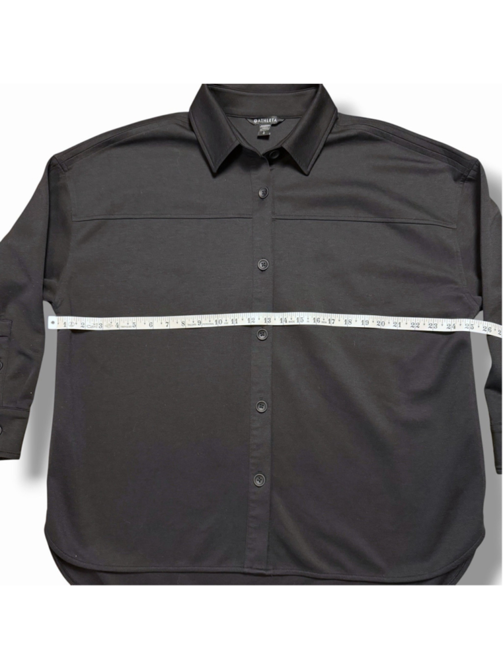 Athleta Allure Shirt Shacket Jacket Black Button Up Large EUC City Chic Boxy - Picture 9 of 10